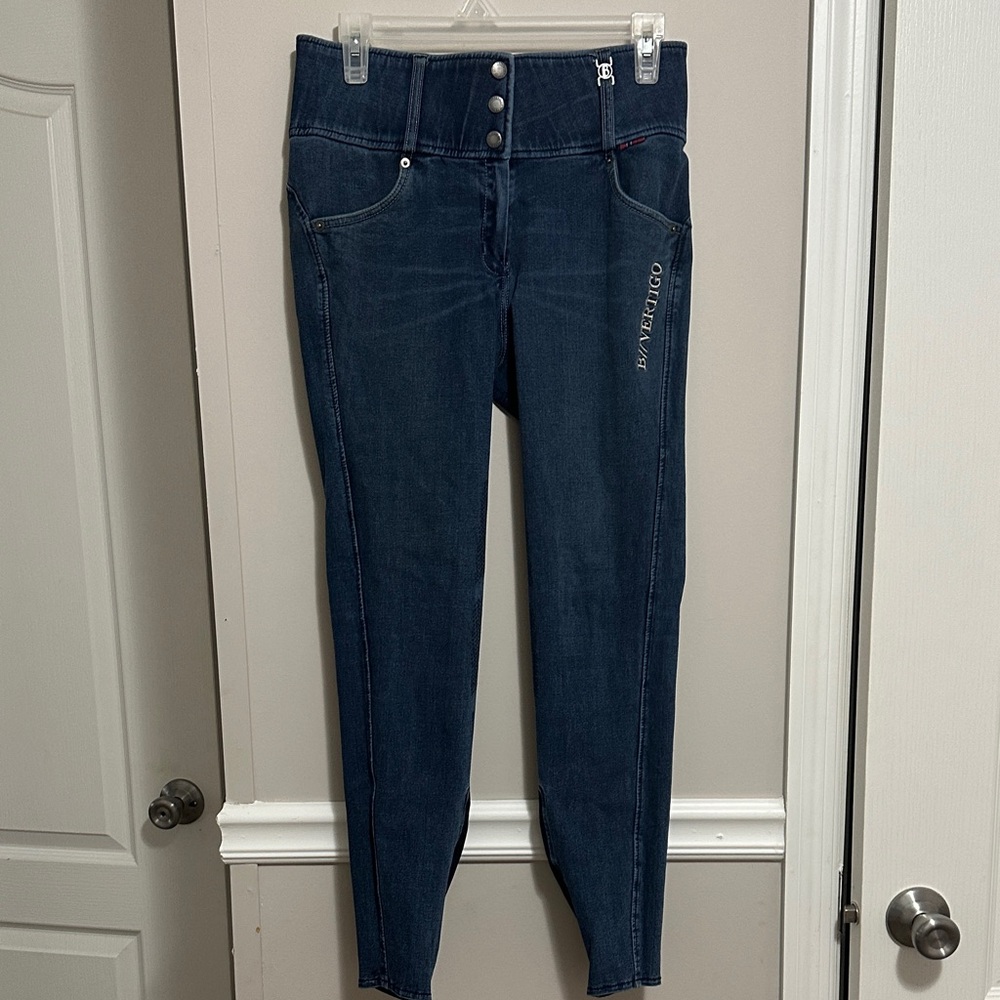 Women's Blue Jean silicone full seat riding Breeches NWOT B//Vertigo size US 26